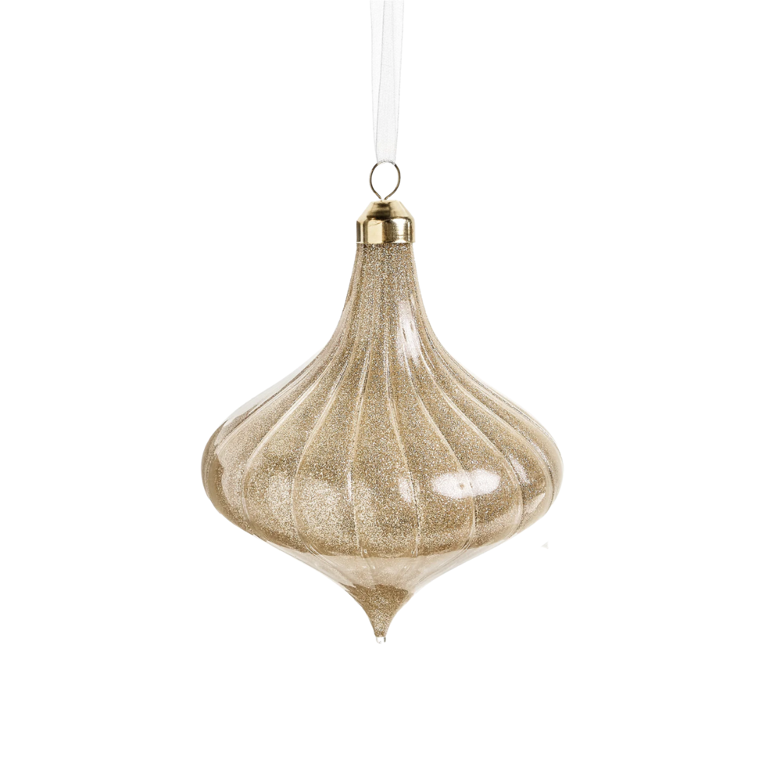Gold Shimmer Glass Onion Ornament