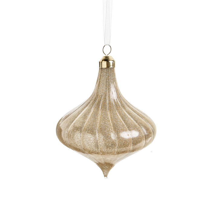 Gold Shimmer Glass Onion Ornament
