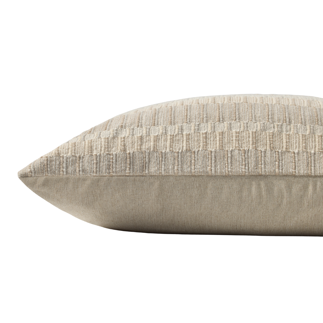 Quiet Stripes 22" x 22" Pillow [Natural/Ivory]