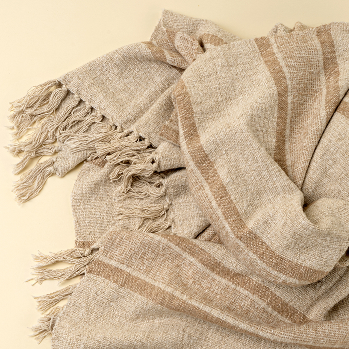 Tulum Striped Throw - Clay