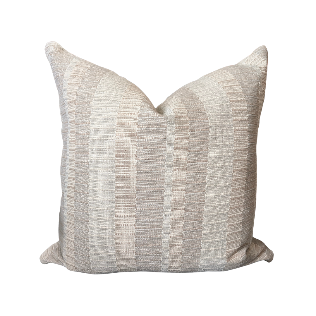 Quiet Stripes 22" x 22" Pillow [Natural/Ivory]