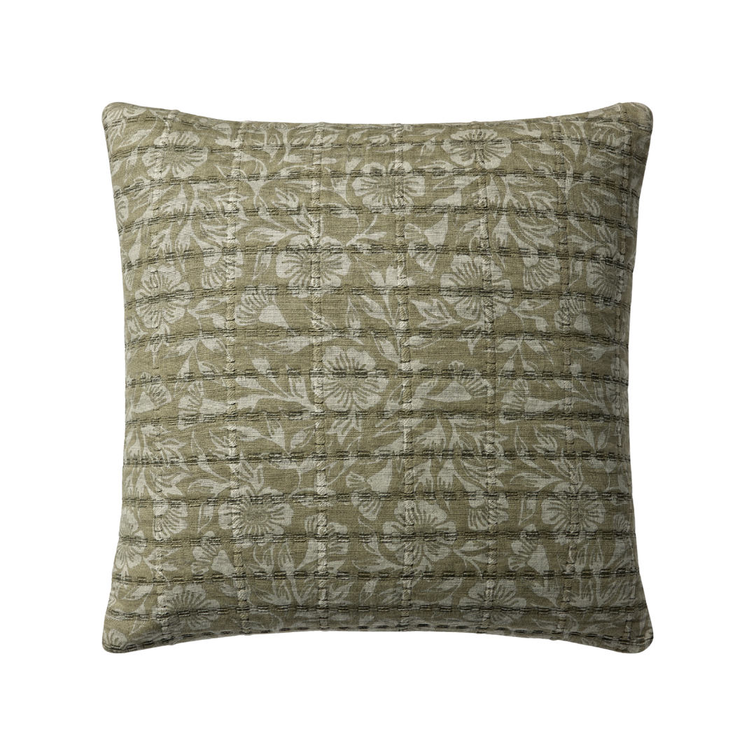 Verde Floral 22" x 22" Pillow [Green/Grey]