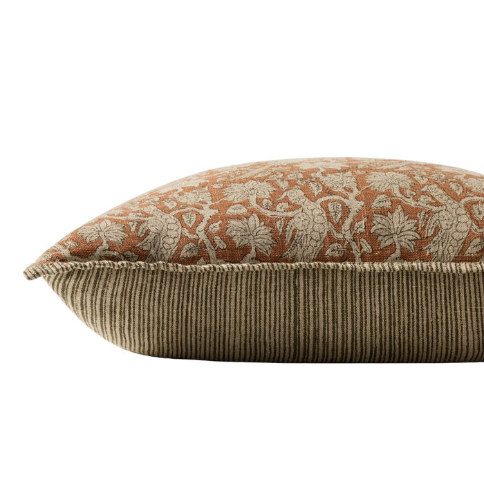 Folk Linen 22" x 22" Pillow [Rust]
