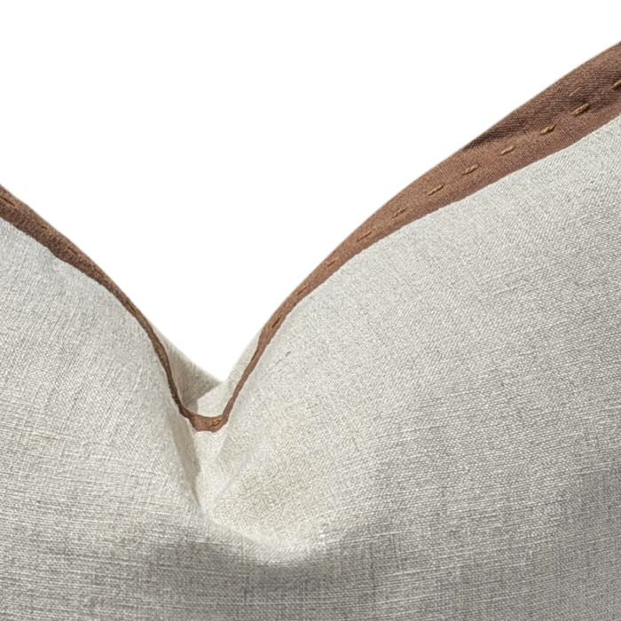 Border 18" x 18" Pillow [Natural/Brown]
