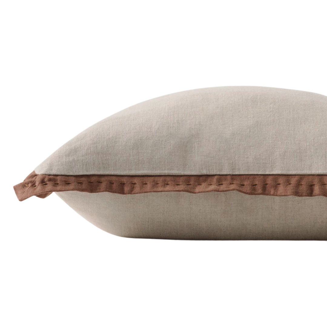 Border 18" x 18" Pillow [Natural/Brown]