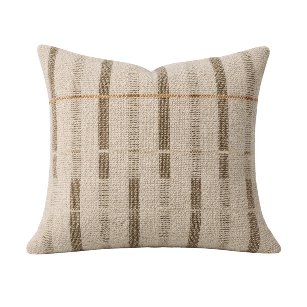 Geo Stripe 22" x 22" Pillow [Ivory/Brown]