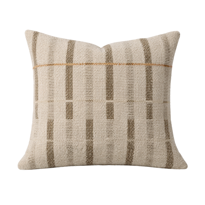Geo Stripe 22" x 22" Pillow [Ivory/Brown]