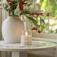 Andri Plaid 3D Flame Candle - 4"