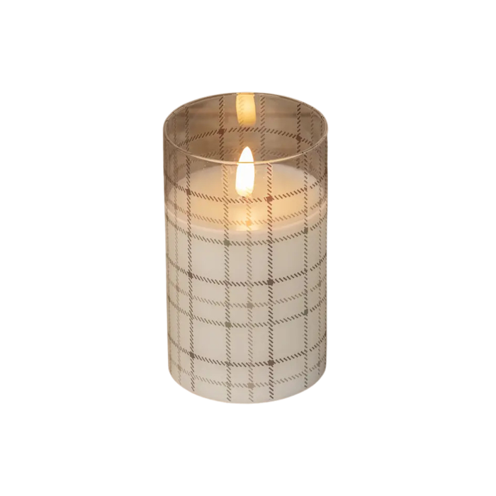 Andri Plaid 3D Flame Candle - 5"