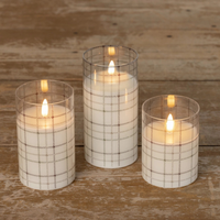 Andri Plaid 3D Flame Candle - 4"