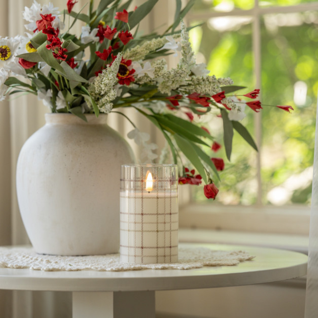 Andri Plaid 3D Flame Candle - 5"