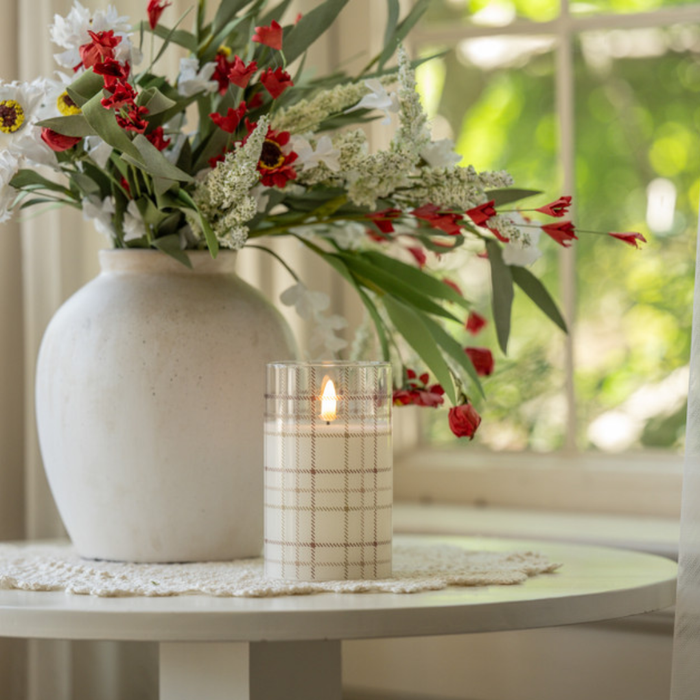 Andri Plaid 3D Flame Candle - 5"