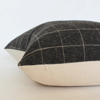 Windowpane Black 20" Pillow Cover