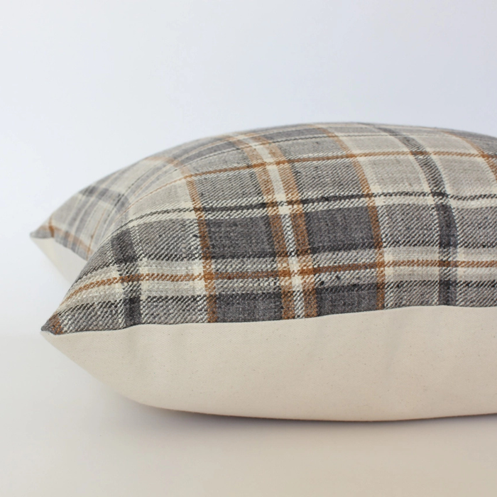 Nolan Brown Plaid 20" Pillow Cover