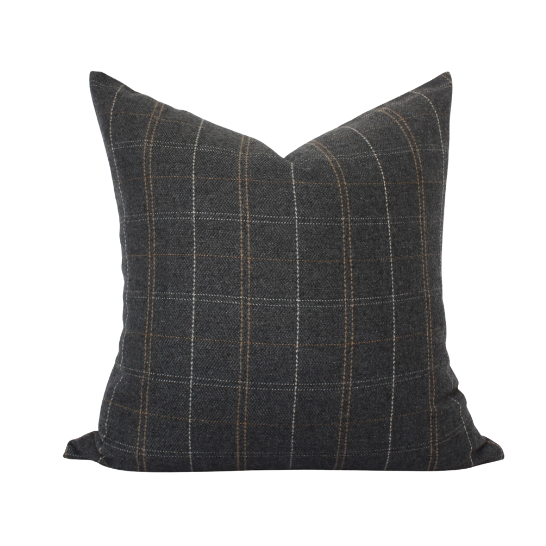 Glenton Dark Grey 22" Pillow Cover