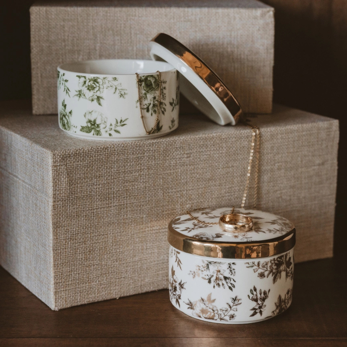 Trinket Dish with Lid [Gold Delft]
