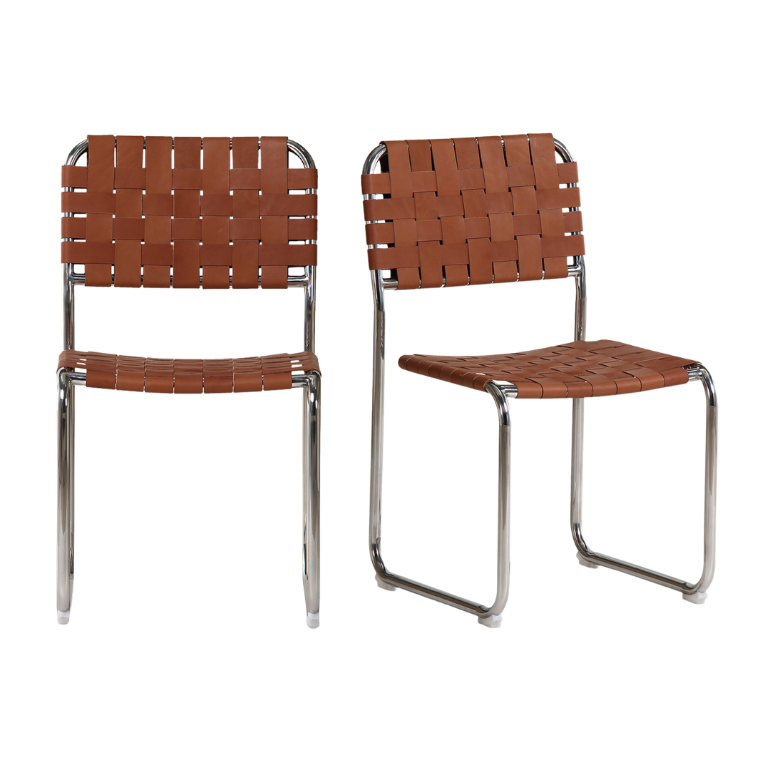 Micah Stainless Steel Dining Chairs [Set of 2]