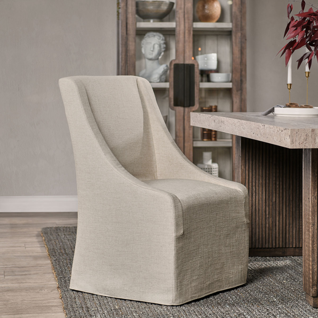 Wesson Upholstered Rolling Dining Chair