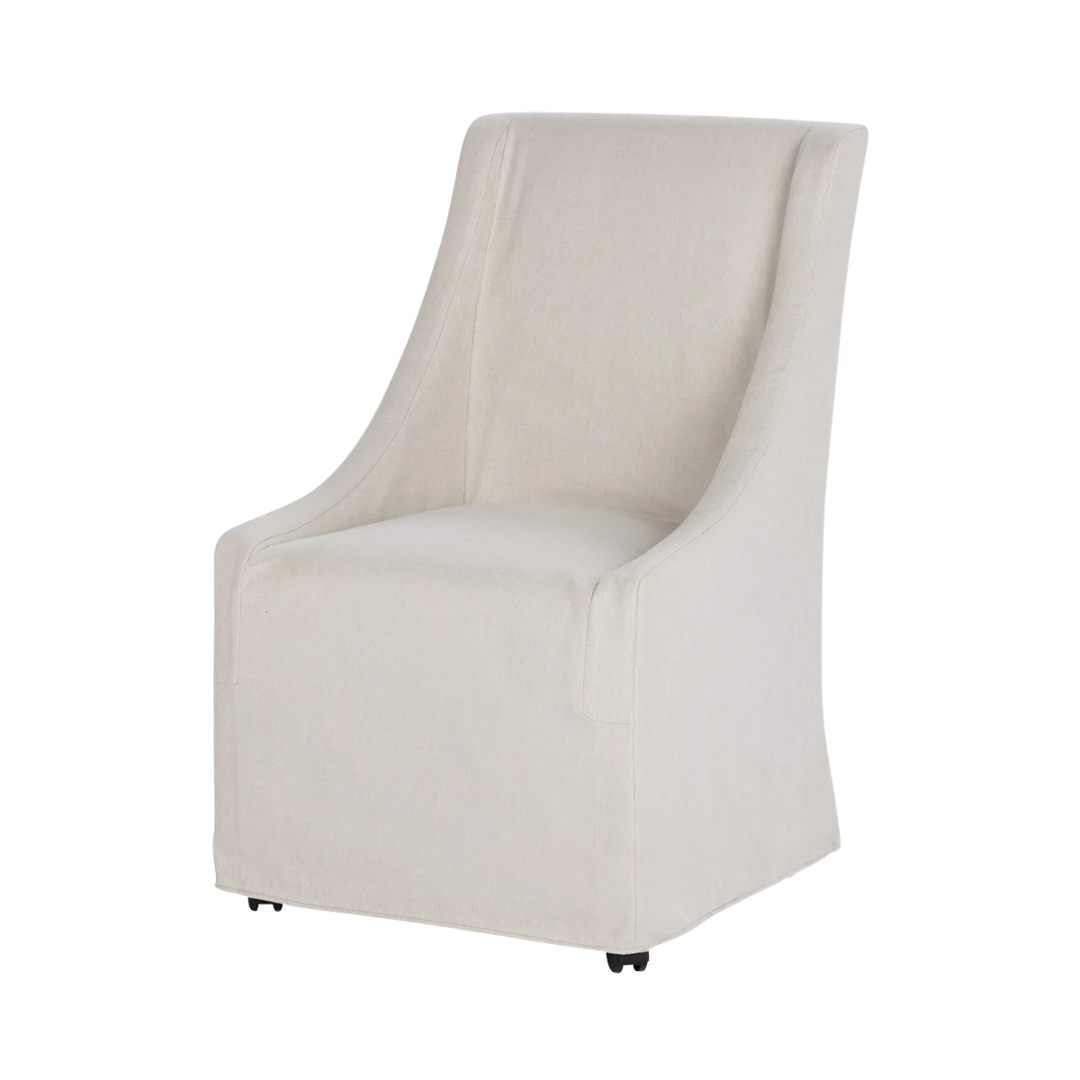 Wesson Upholstered Rolling Dining Chair