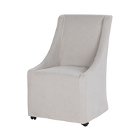 Wesson Upholstered Rolling Dining Chair