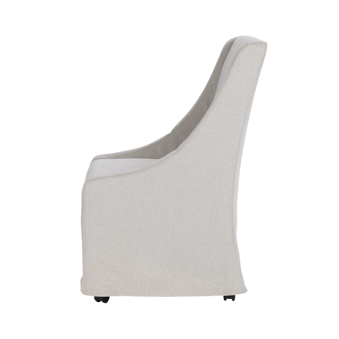 Wesson Upholstered Rolling Dining Chair