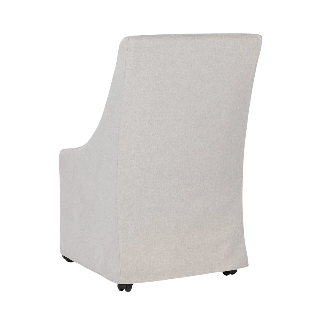 Wesson Upholstered Rolling Dining Chair