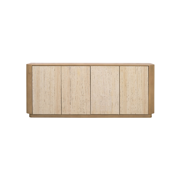 Serrin Wooden Sideboard /w Travertine