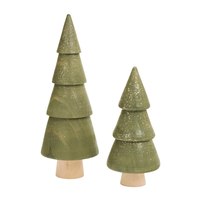 Green Shimmer Wooden Tree