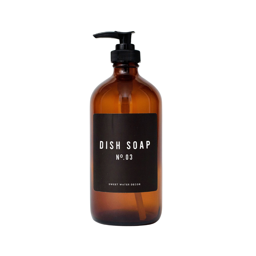 Amber Dish Soap Bottle