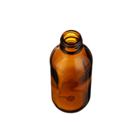 SALE: 2oz Glass Boston Round Bottle Amber