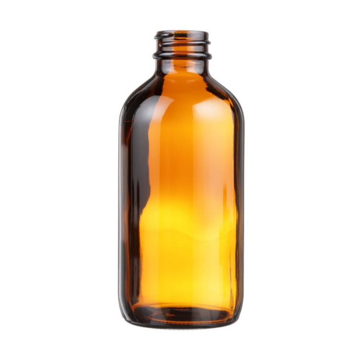 SALE: 8oz Boston Glass Round Amber Bottle