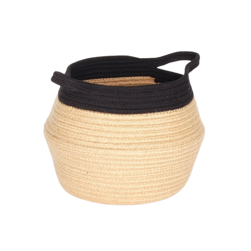 Two tone jute belly basket