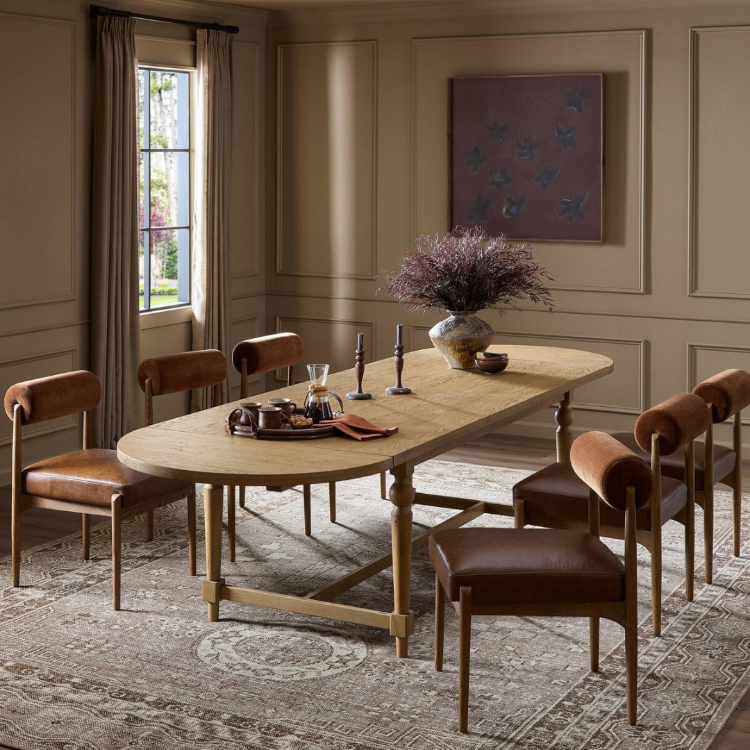 Berlio Oval Leaf Extension Dining Table