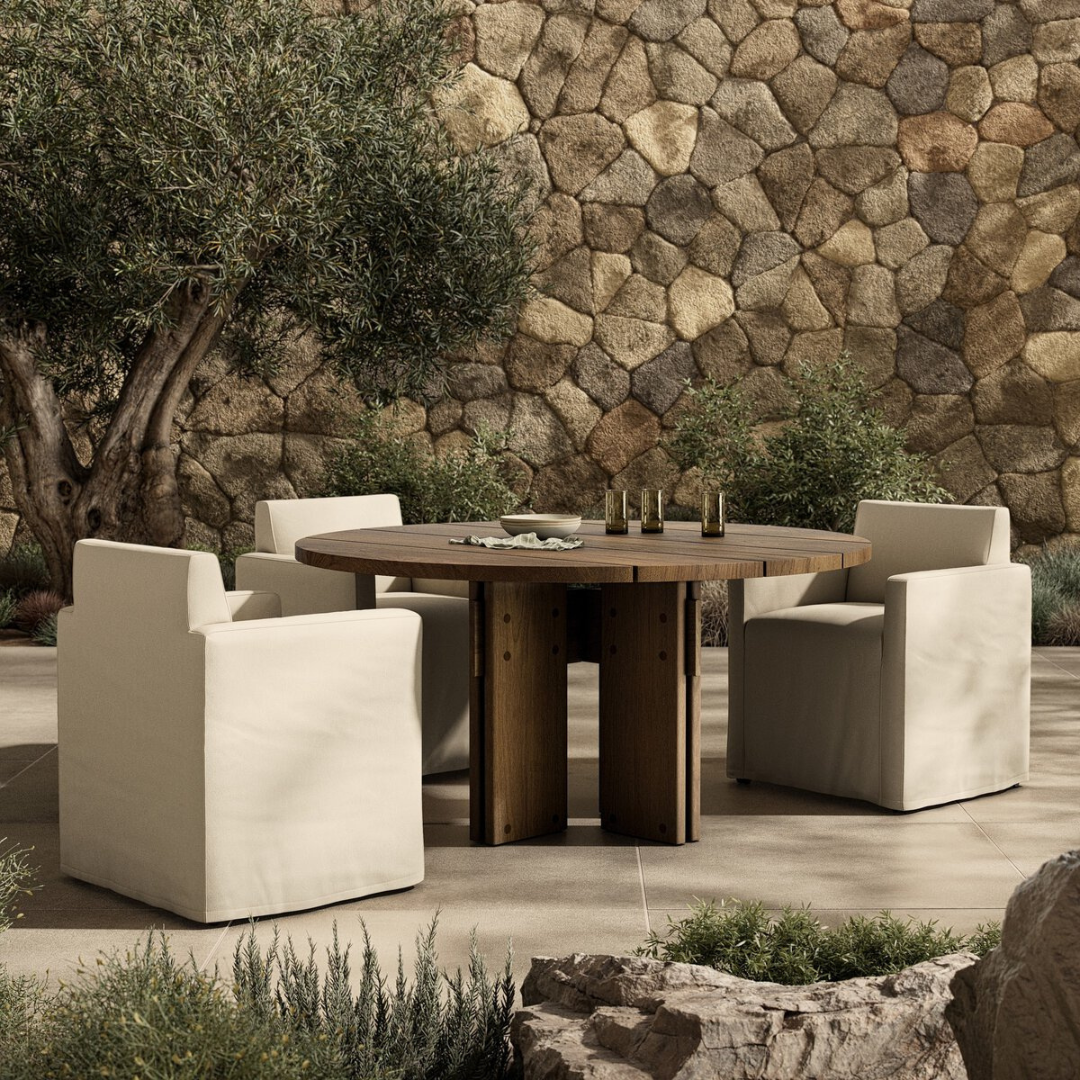 Renard Round Outdoor Dining Table-60"