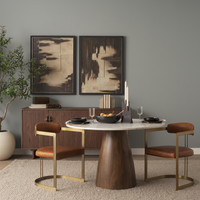 Allyson 48" Dining Table - Banswara White Marble