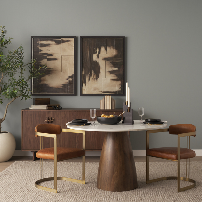 Allyson 48" Dining Table - Banswara White Marble