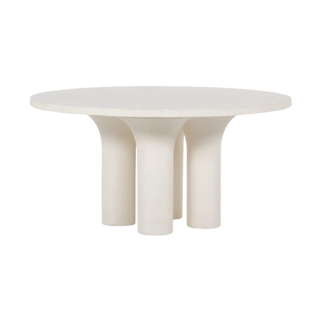 Prema Round Dining Table - Plaster Moulded