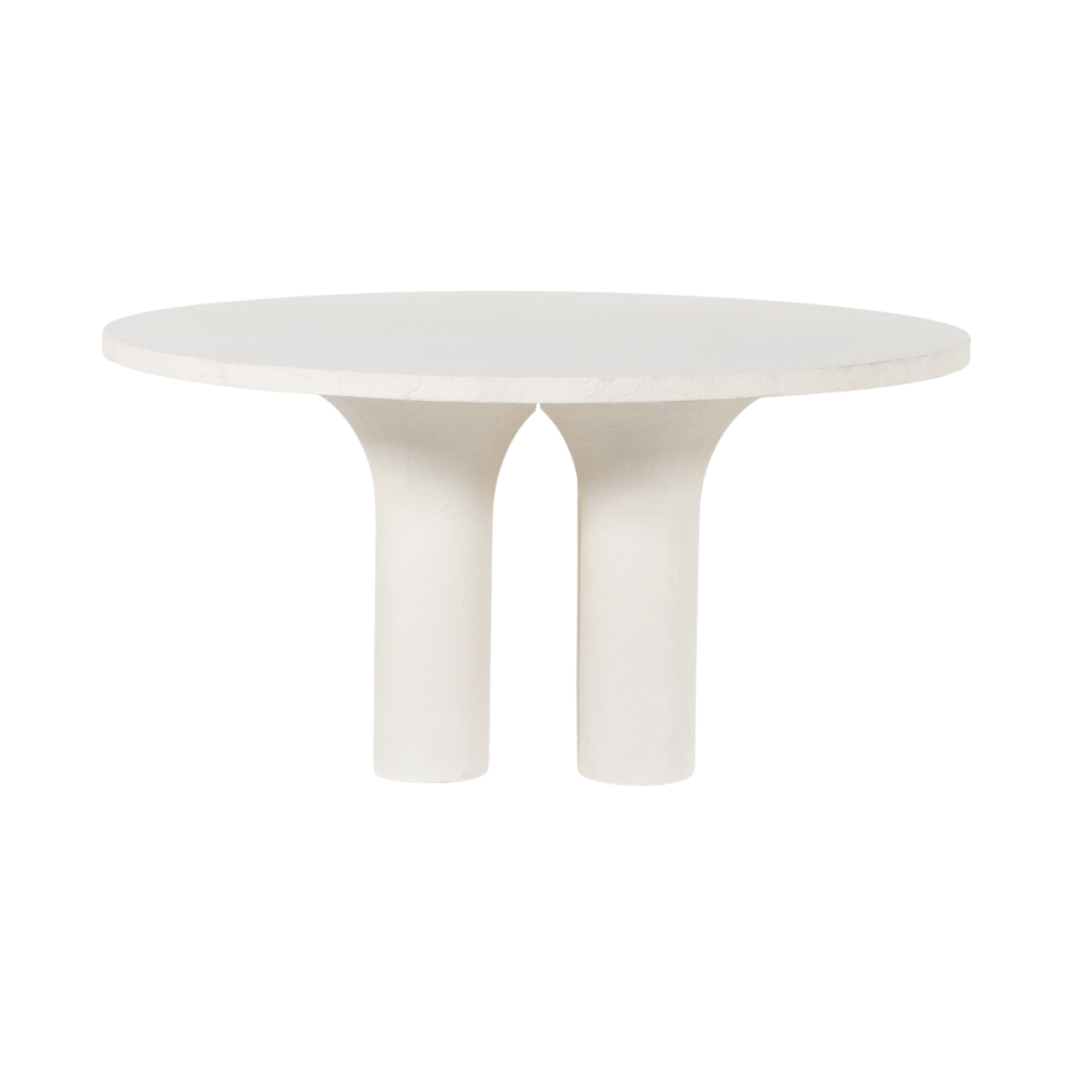 Prema Round Dining Table - Plaster Moulded