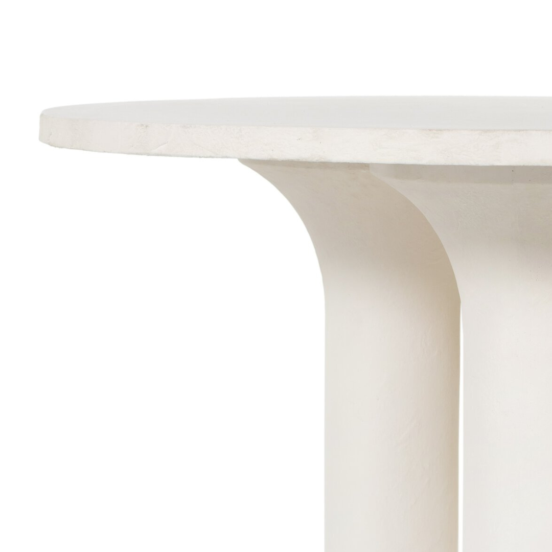 Prema Round Dining Table - Plaster Moulded