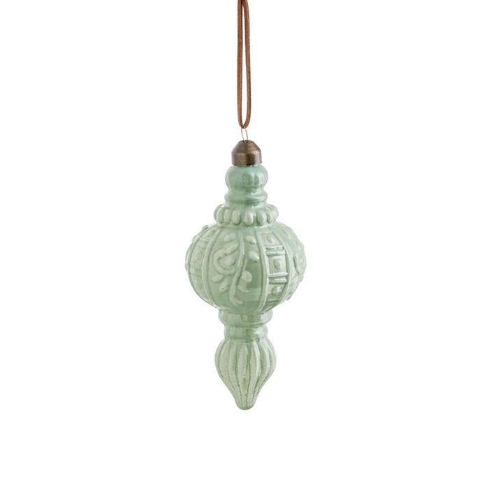 Mint Glass Finial Ornament II
