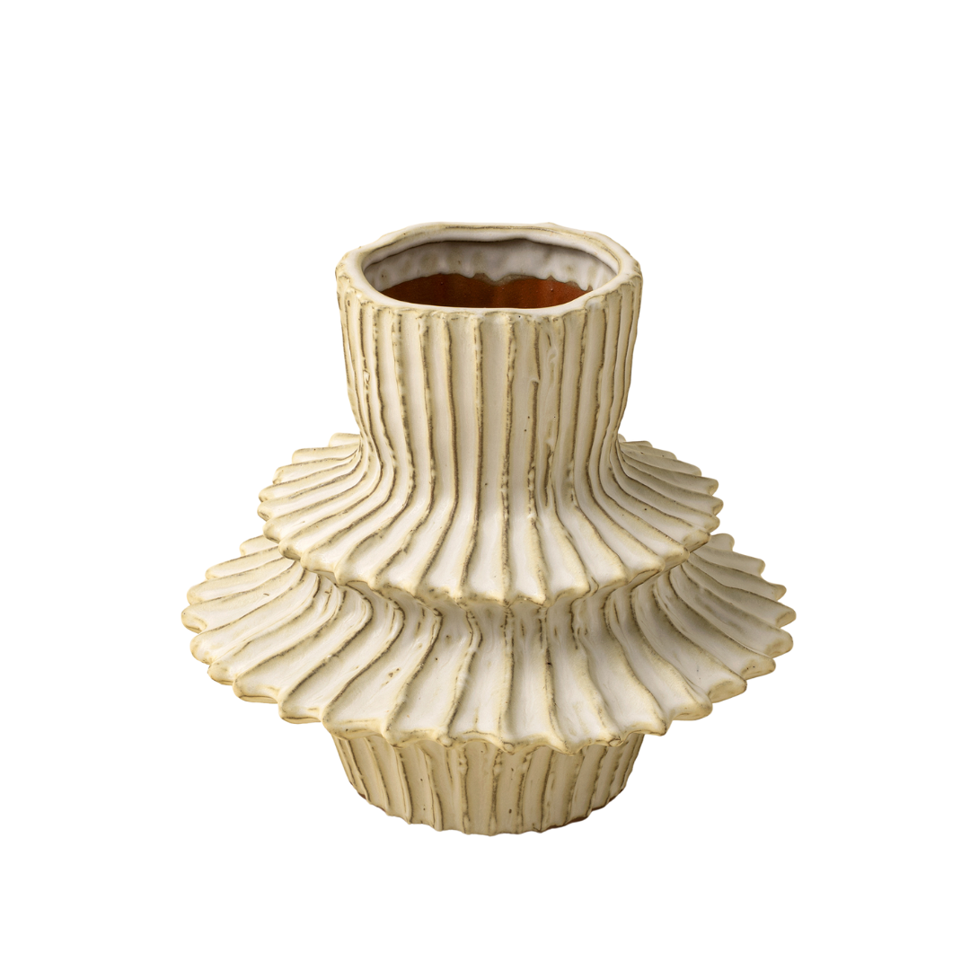 Stria 9" Layered Stoneware Vase