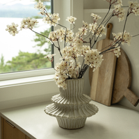 Stria 9" Layered Stoneware Vase