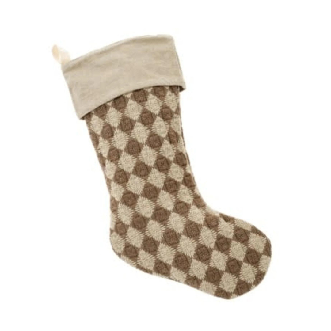 Brown Check Weave Stocking