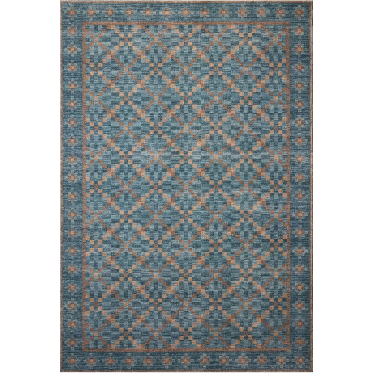 Bobby (Chris Loves Julia × Loloi) BOB-01 Rug [Ocean/Copper]