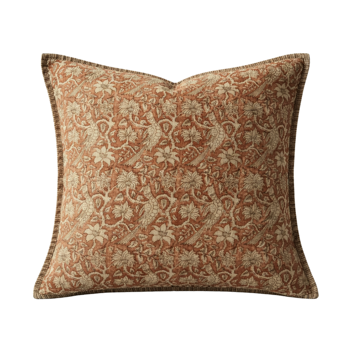 Folk Linen 22" x 22" Pillow [Rust]
