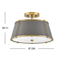 Clarke 15" Semi-Flush Mount
