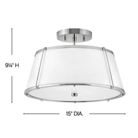 Clarke 15" Semi-Flush Mount
