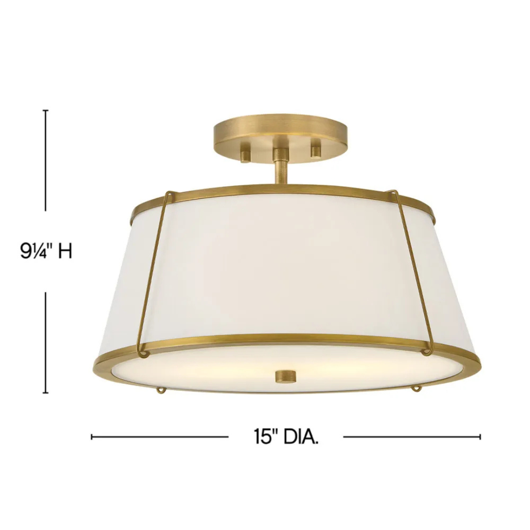 Clarke 15" Semi-Flush Mount