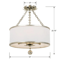Broche 3 Light Convertible Semi Flush