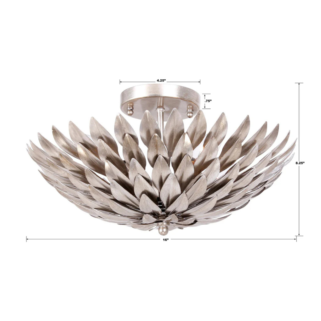 Broche 4 Light Florette Semi Flush Mount